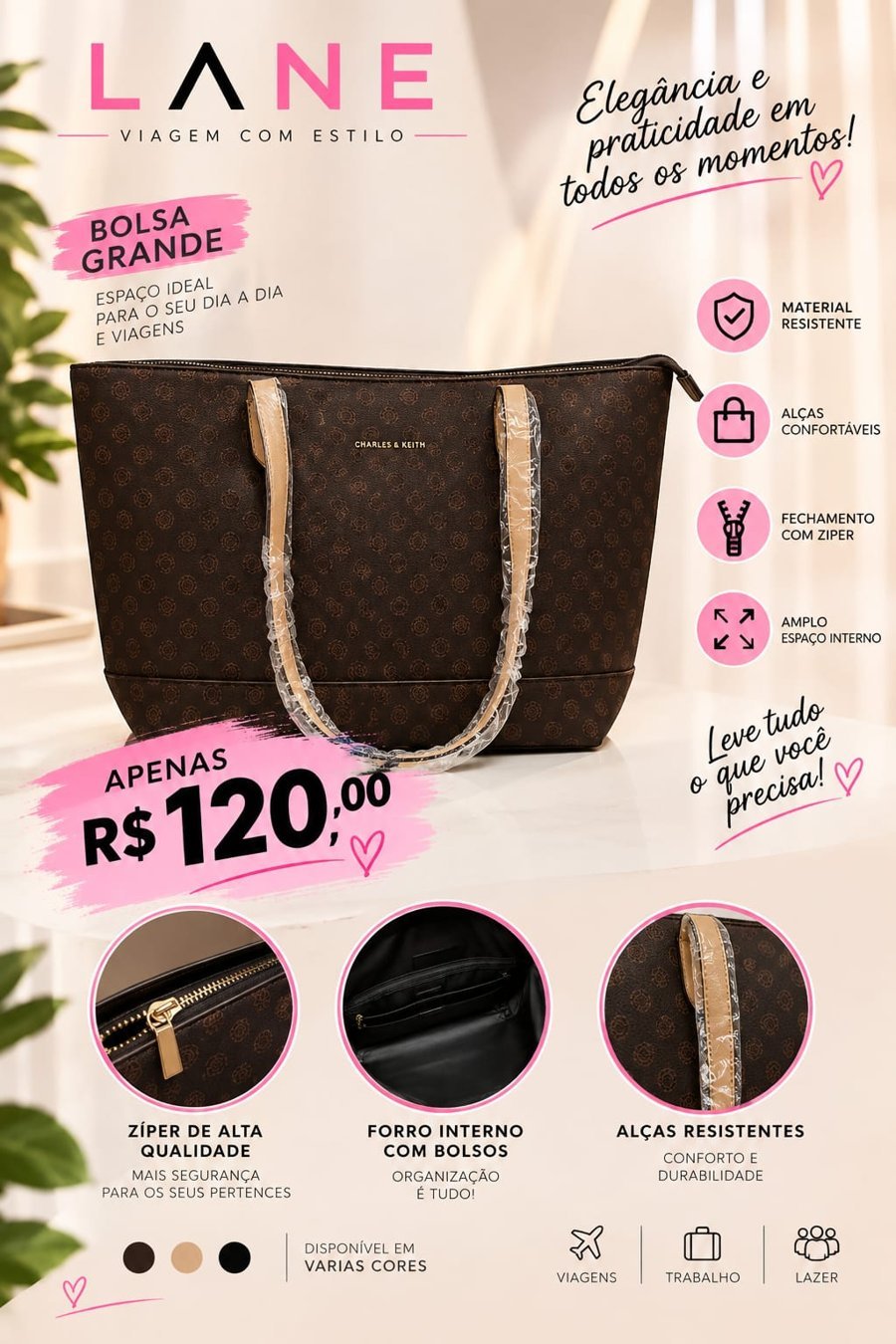 Bolsa grande, R$ 120,00