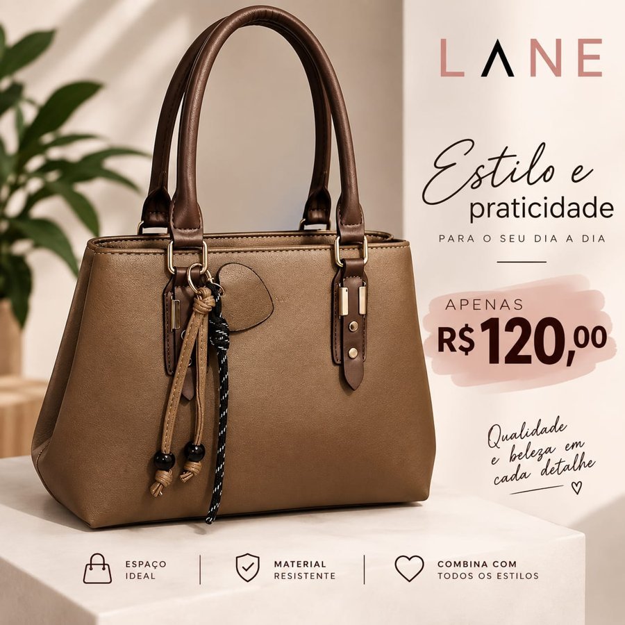 Bolsa feminina marrom, R$ 120,00