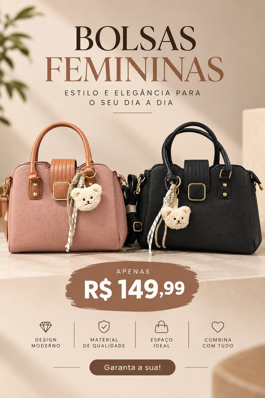 Bolsas femininas, R$ 149,99