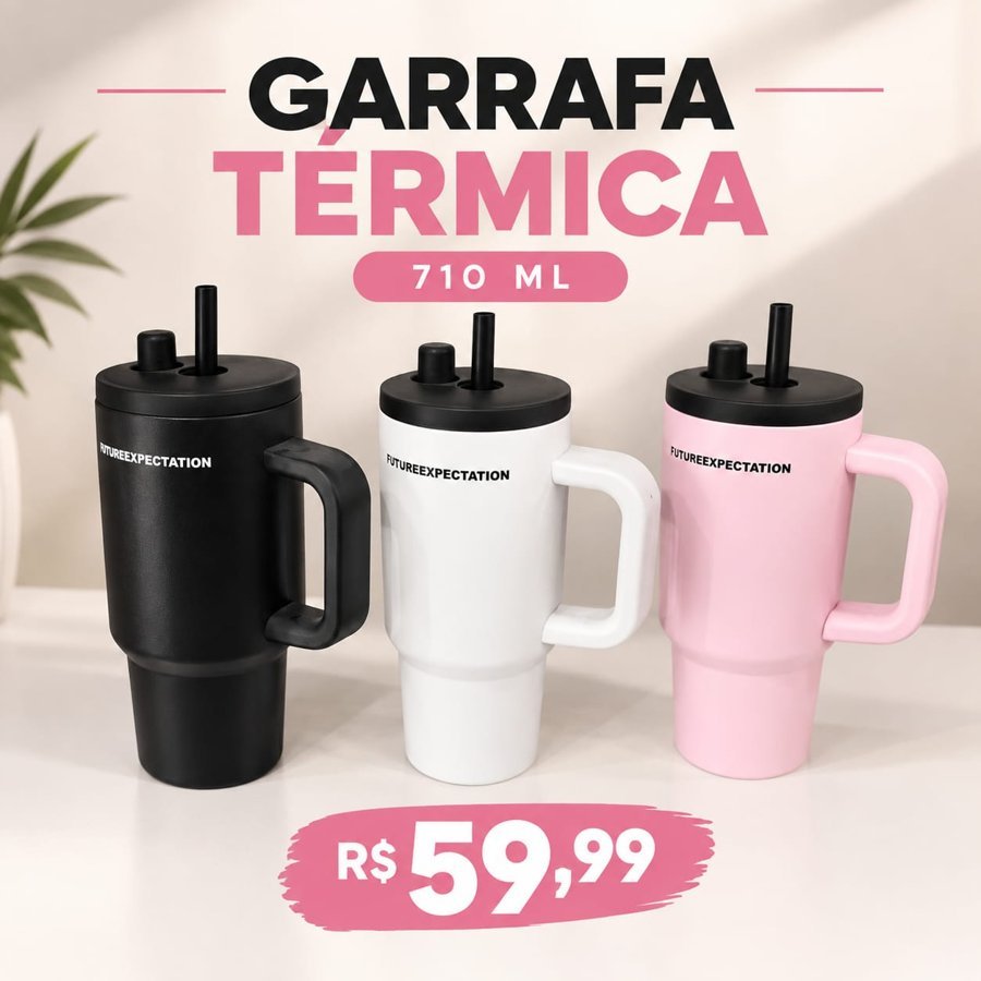 Garrafa térmica 710 ml, R$ 59,99