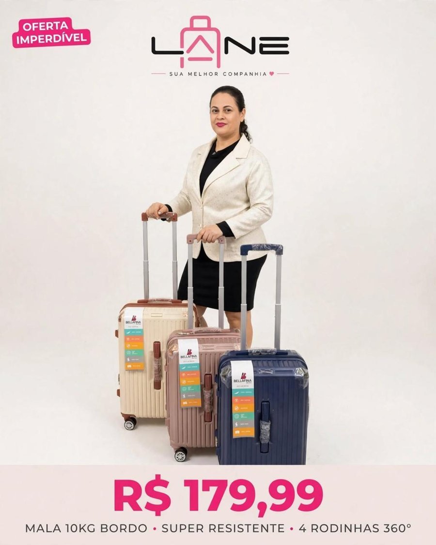 Malas de 10kg de bordo, R$ 179,99