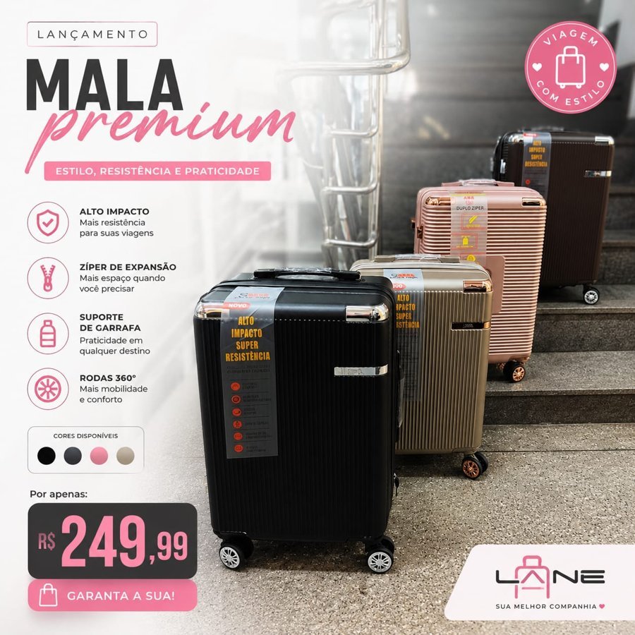 Mala Premium, R$ 249,99